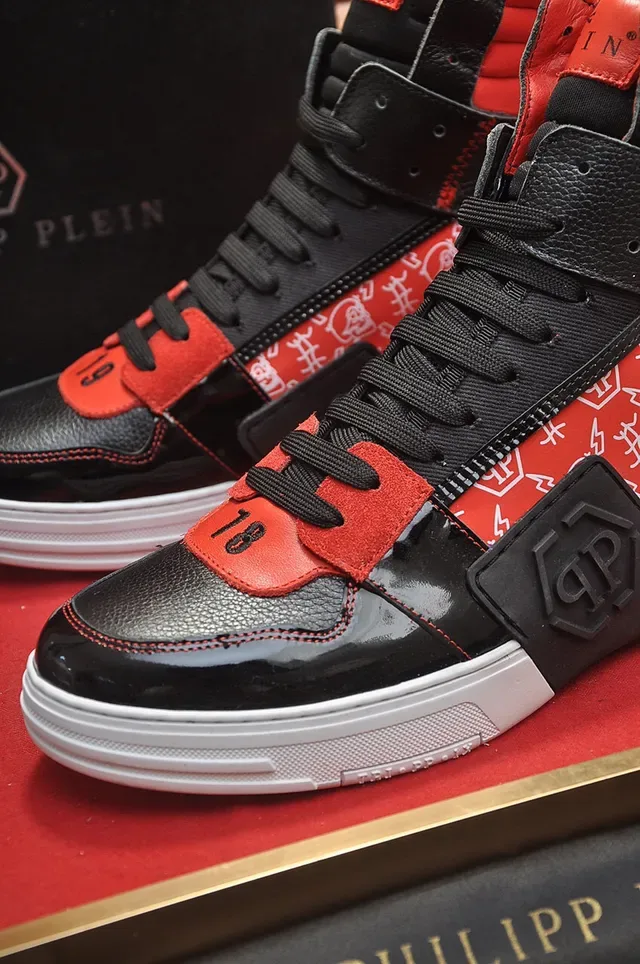 Philipp Plein High-Top Mixed-Material Graphic Print Sneaker 3