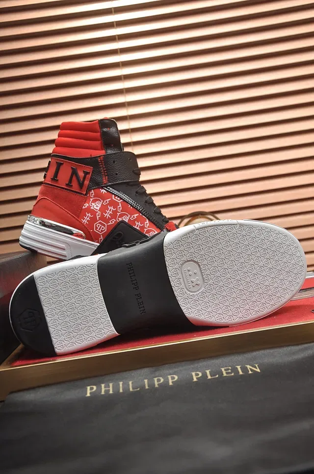 Philipp Plein High-Top Mixed-Material Graphic Print Sneaker 4