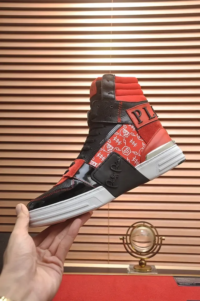 Philipp Plein High-Top Mixed-Material Graphic Print Sneaker 5