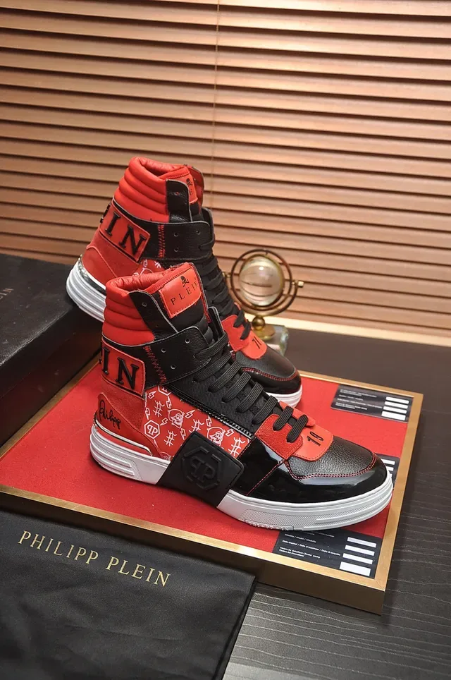 Philipp Plein High-Top Mixed-Material Graphic Print Sneaker 6