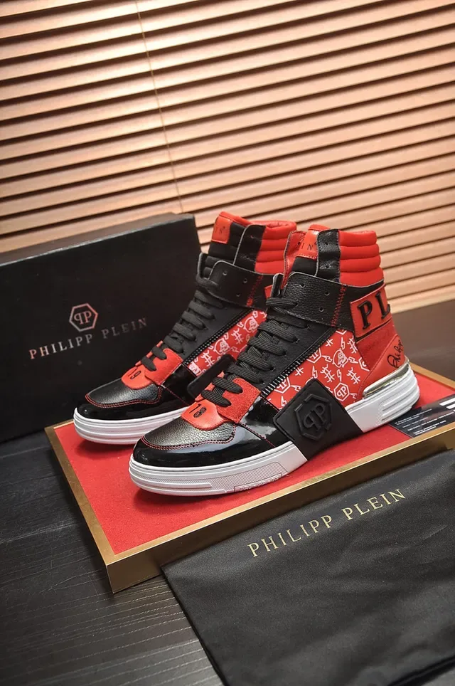 Philipp Plein High-Top Mixed-Material Graphic Print Sneaker 7