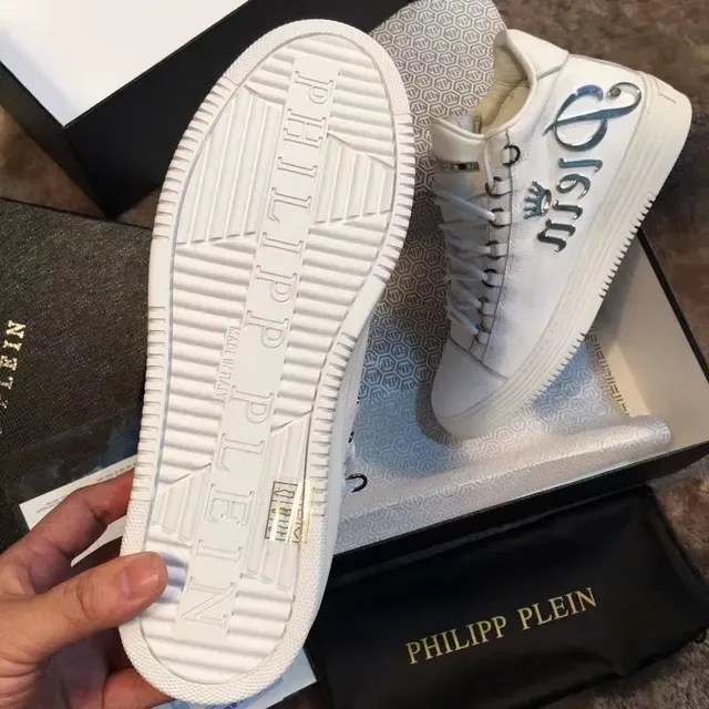Philipp Plein Sneakers Lifestyle en Cuir Blanc avec embellissement de logo 3