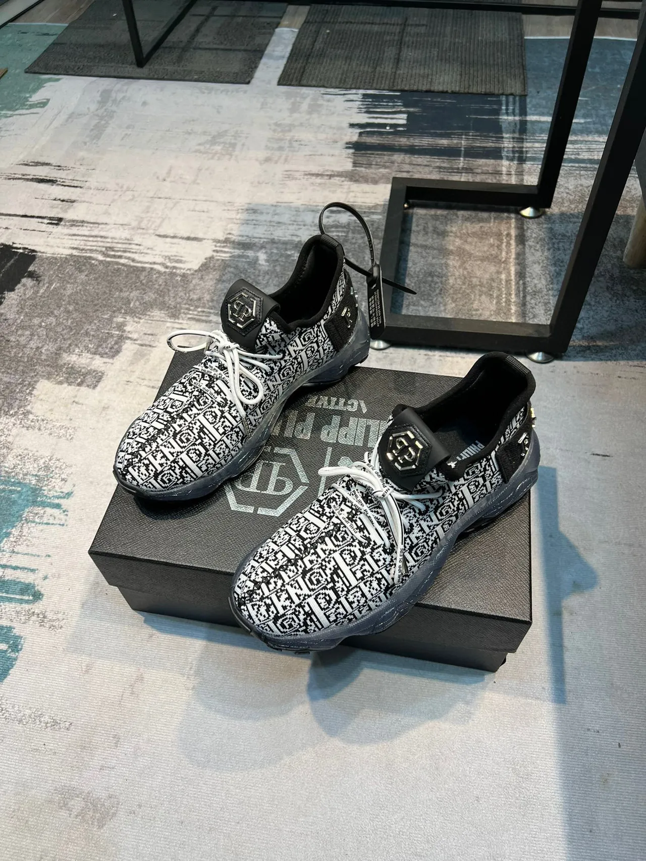 Philipp Plein Monogramme tricoté chunky sneaker 5