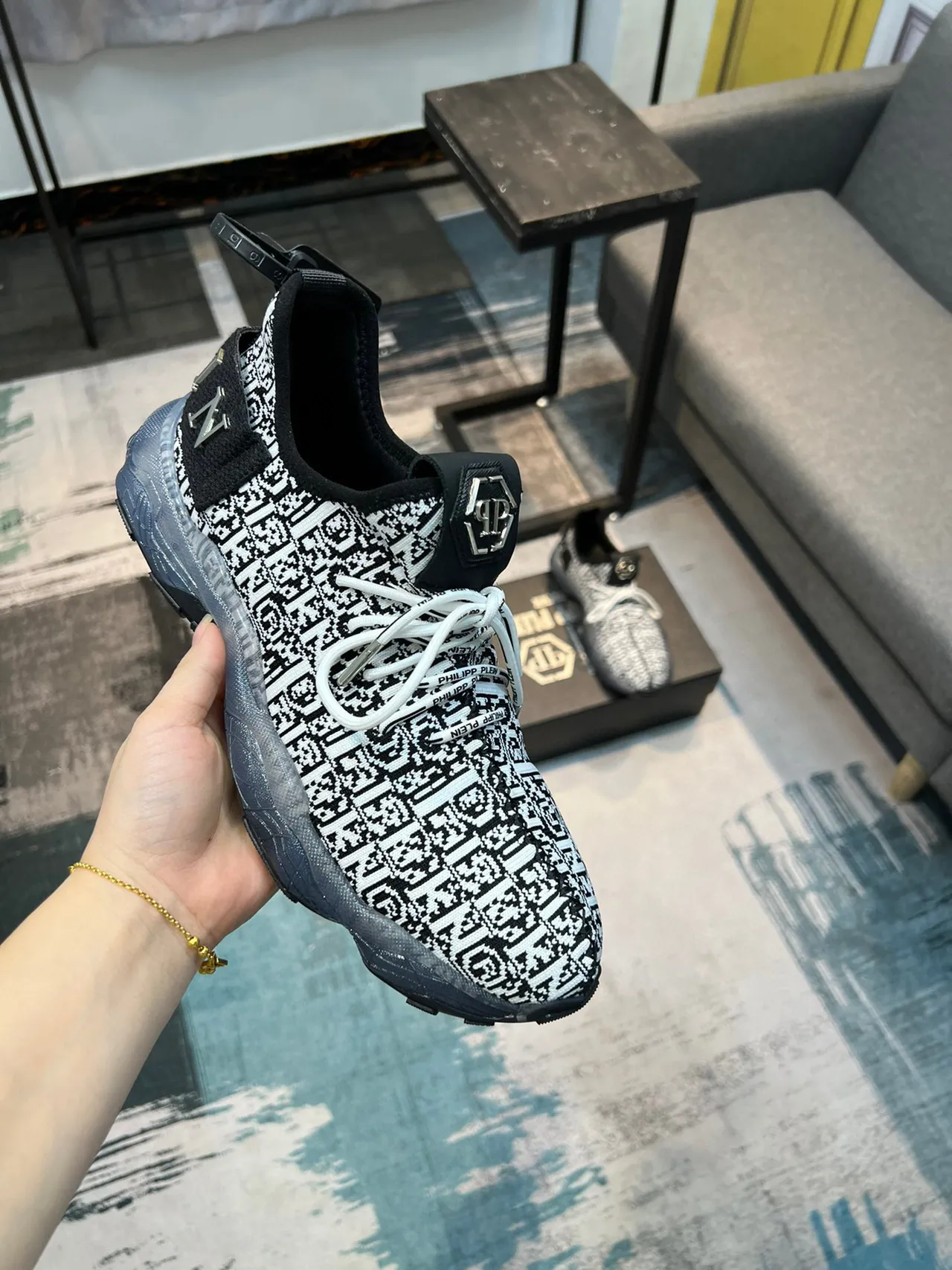 Philipp Plein Monogramme tricoté chunky sneaker 6