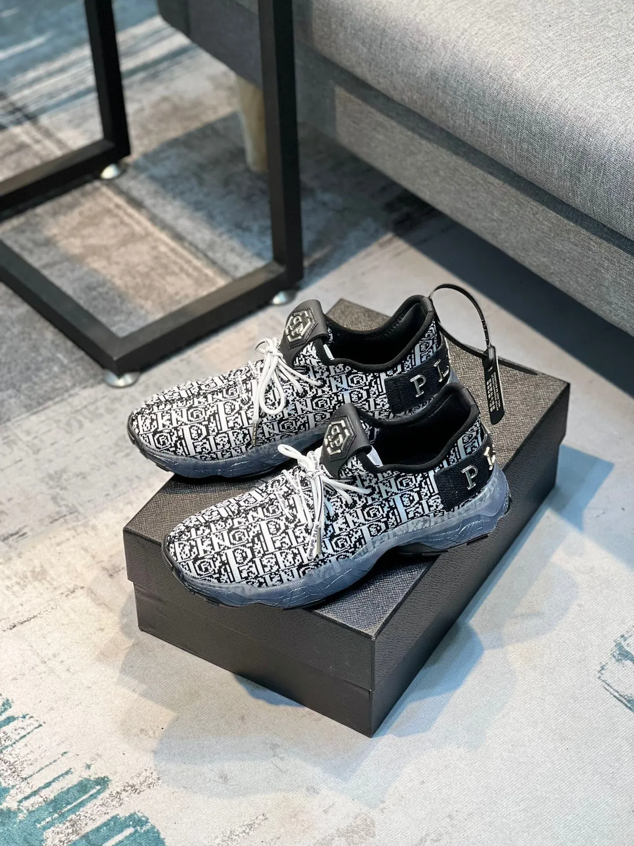 Philipp Plein Monogramme tricoté chunky sneaker 7