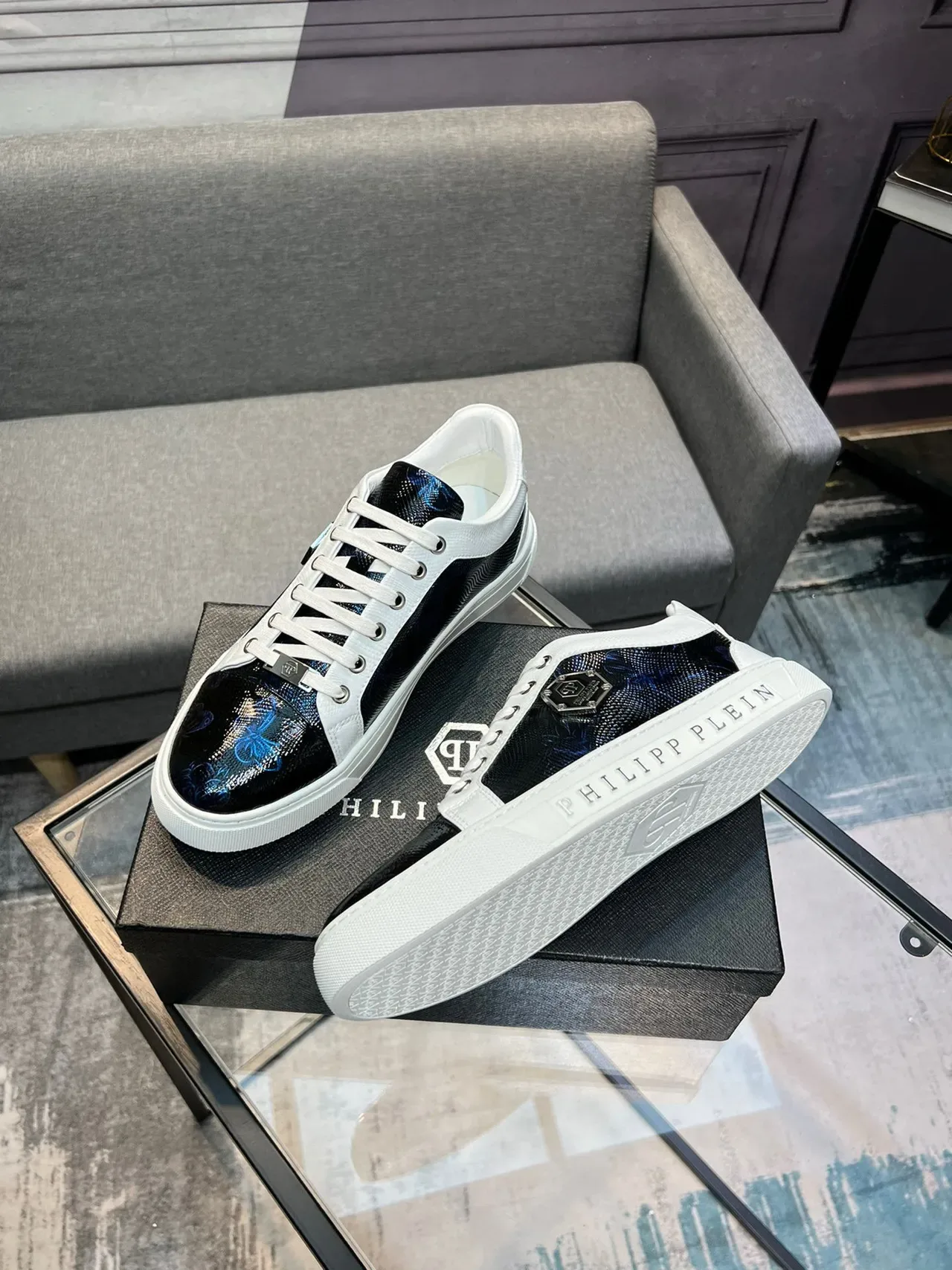 Philipp Plein Couro Impresso e Tênis Lifestyle Branco 4