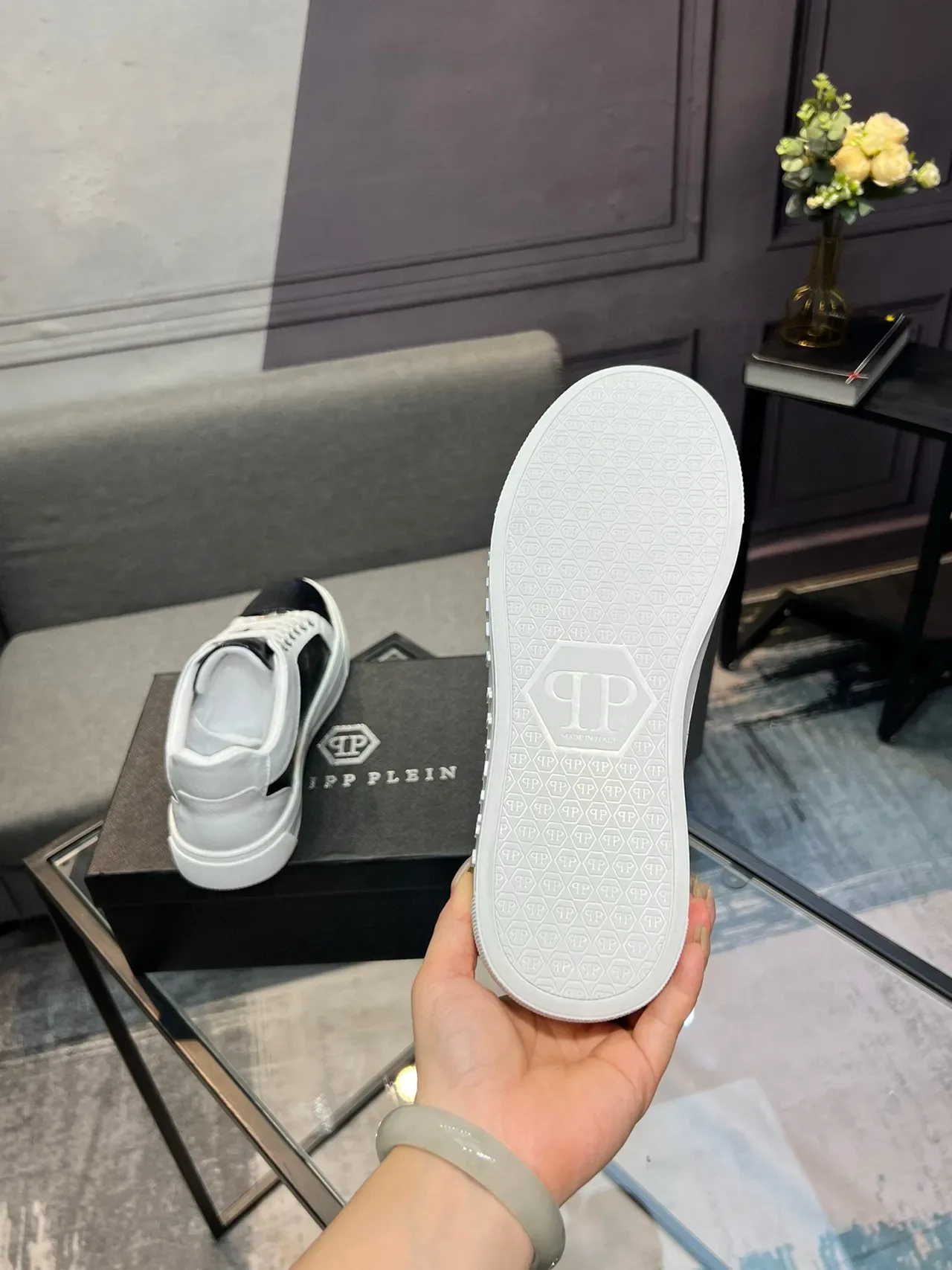 Philipp Plein Couro Impresso e Tênis Lifestyle Branco 7