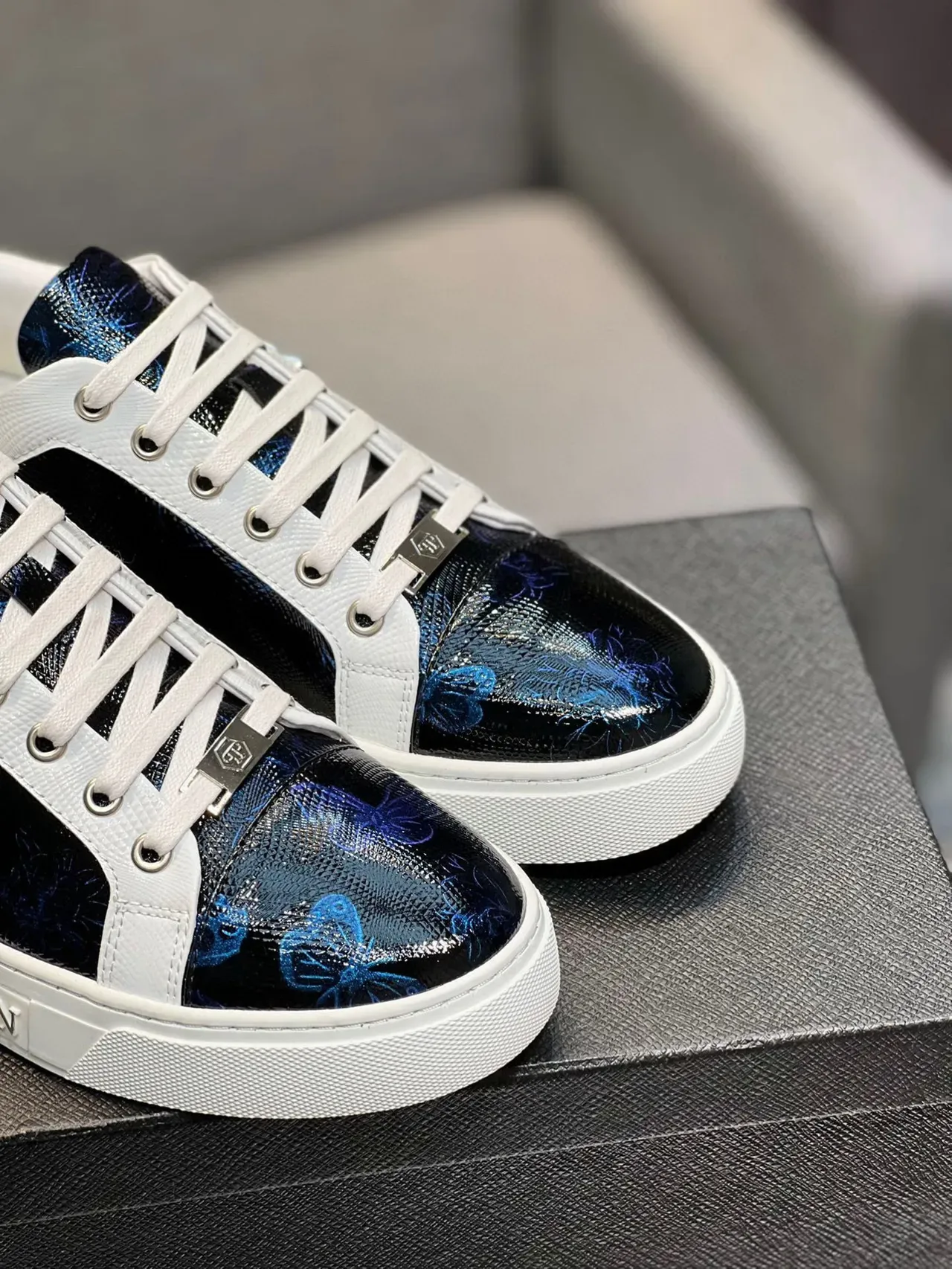 Philipp Plein Couro Impresso e Tênis Lifestyle Branco 9