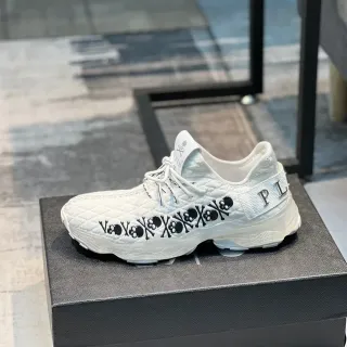 Philipp Plein 骷髅图案白色厚底运动鞋
