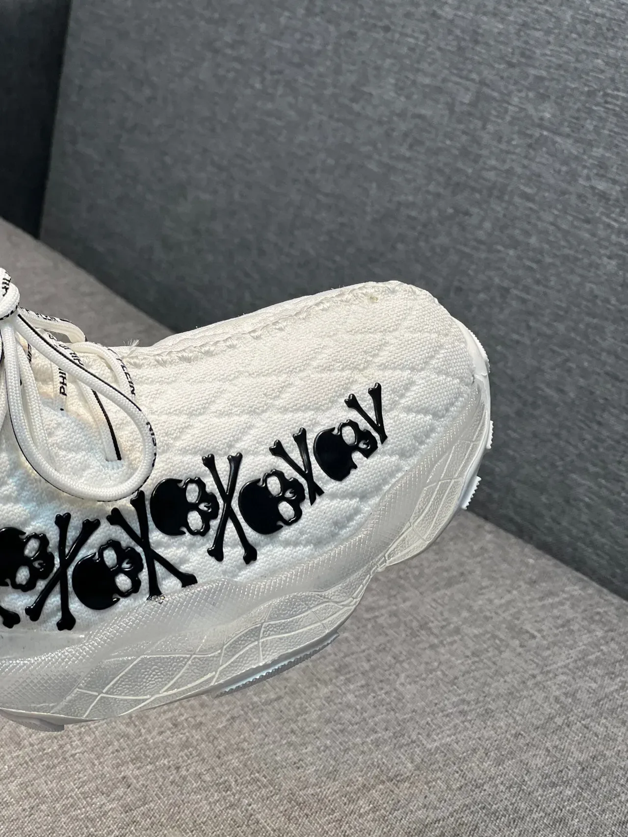 Philipp Plein Crâne Motif Chaussures Chunky Blanches 3
