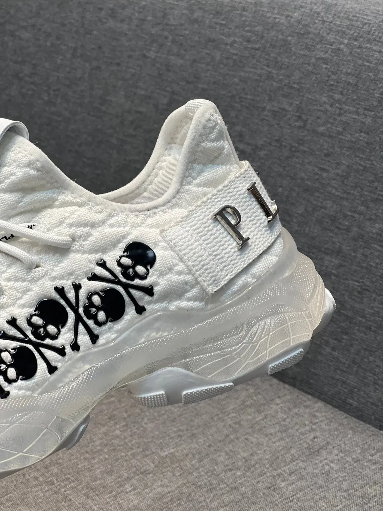 Philipp Plein Crâne Motif Chaussures Chunky Blanches 8