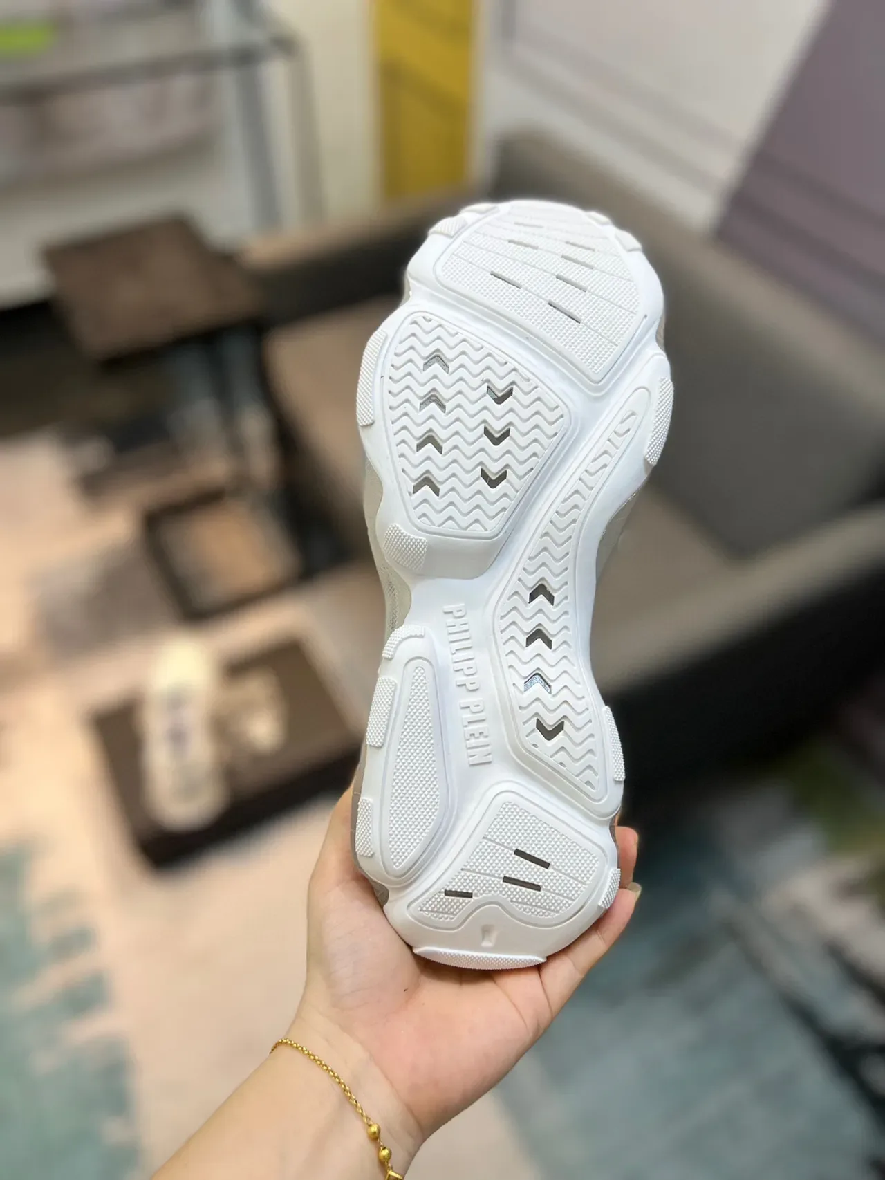 Philipp Plein Crâne Motif Chaussures Chunky Blanches 9