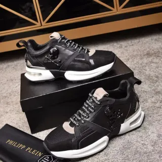 Philipp Plein Skull Runner Black White Beige Chunky Sneakers