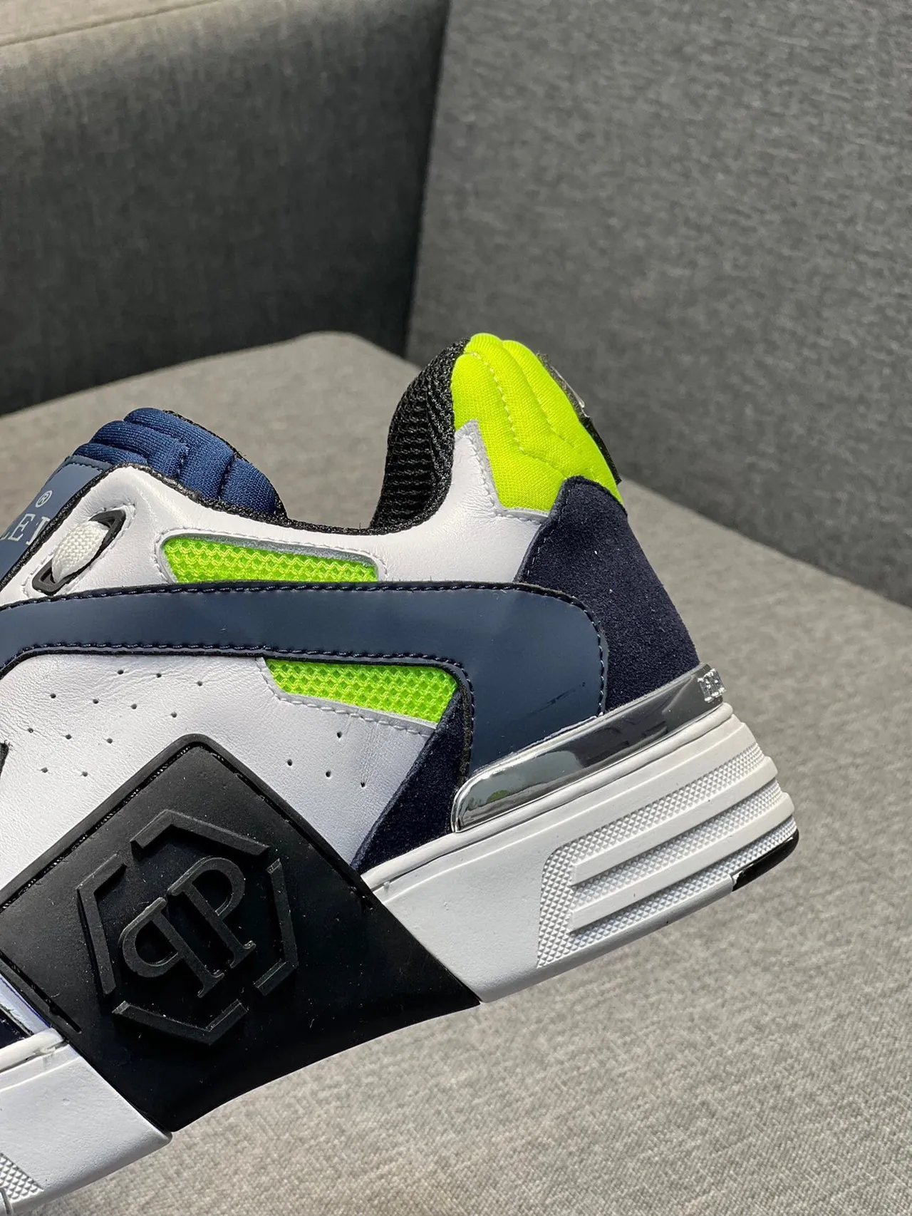Philipp Plein Blanc Bleu Marine Vert Néon Chaussures Lifestyle 4