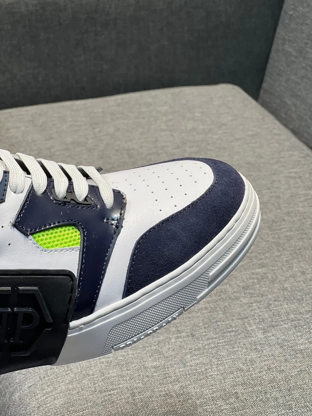 Philipp Plein Blanc Bleu Marine Vert Néon Chaussures Lifestyle 8