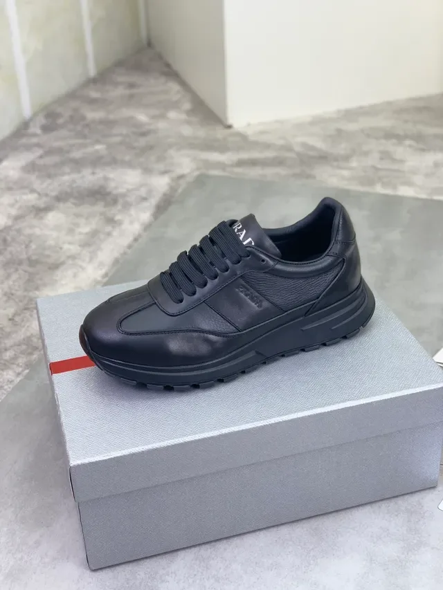 Prada Black Leather Lifestyle Sneaker 4