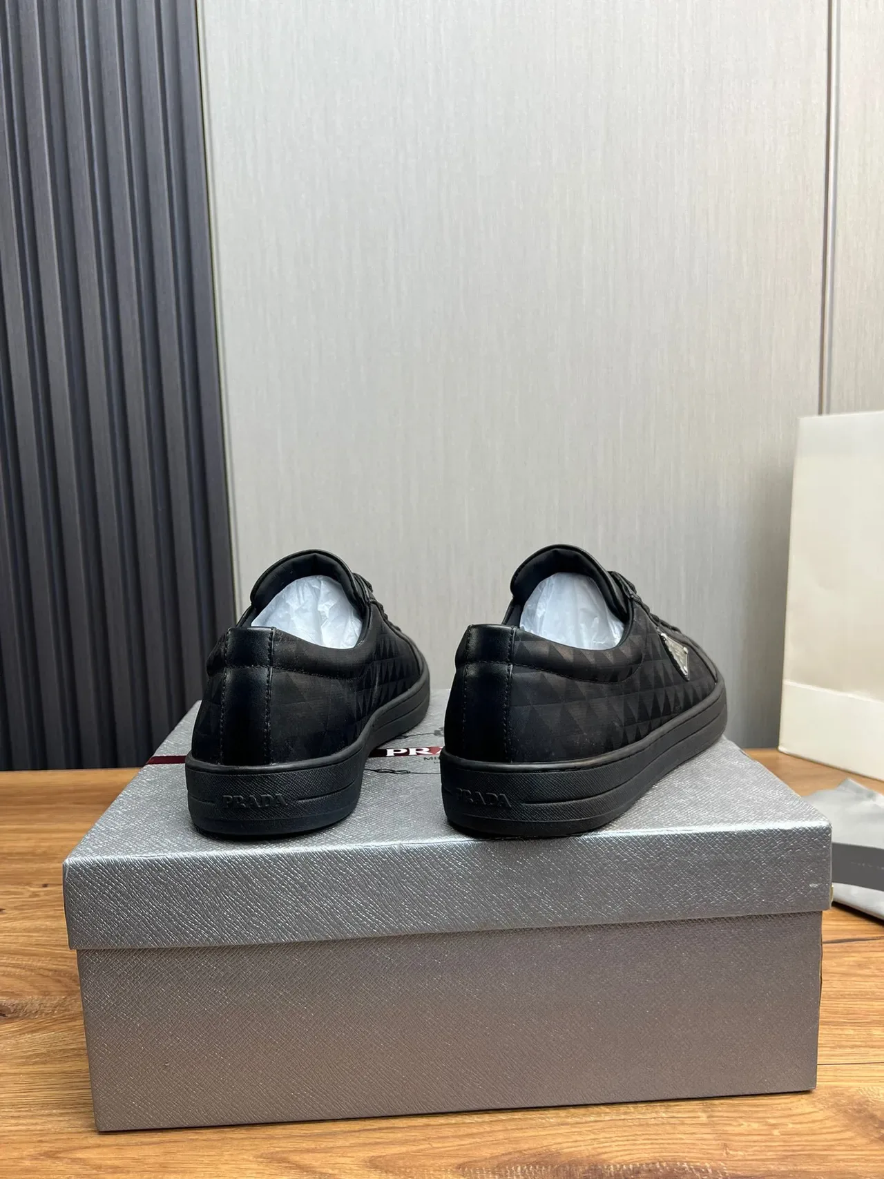 Prada Black Low-Top Lace-Up Lifestyle Sneakers 4