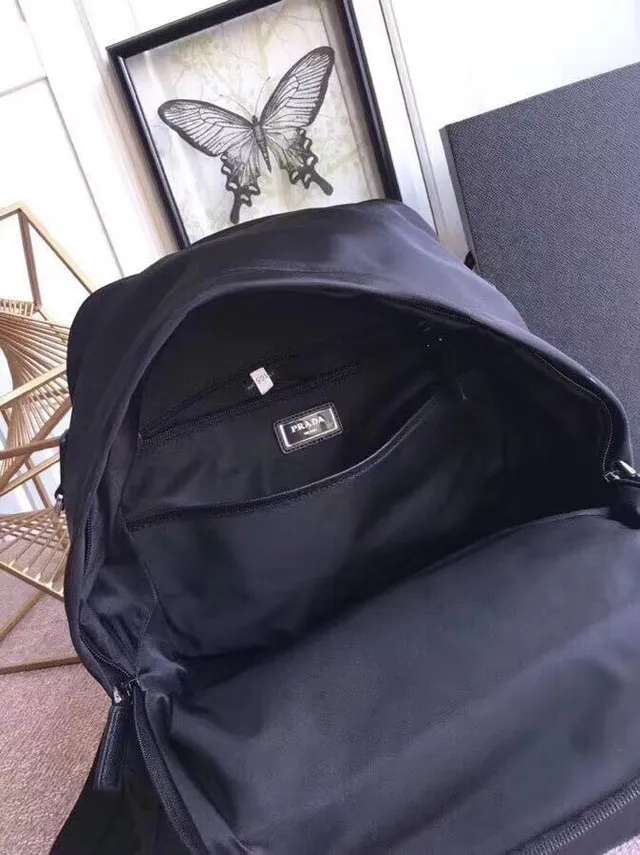 Prada Black Matte Nylon Structured Front Pockets Casual Backpack 4