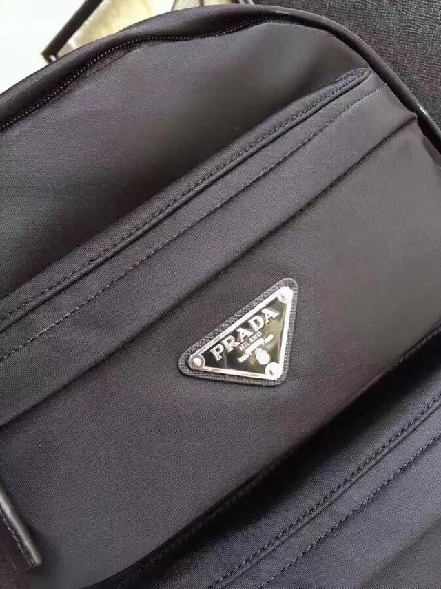 Prada Black Matte Nylon Structured Front Pockets Casual Backpack 6