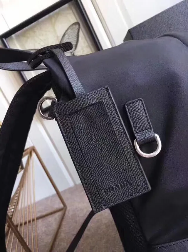 Prada Black Matte Nylon Structured Front Pockets Casual Backpack 8