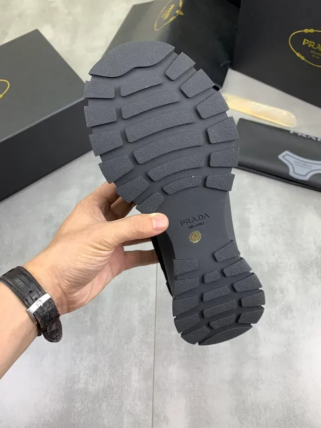 Prada Black Suede and Mesh Panel Lifestyle Sneakers 2