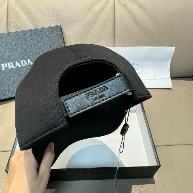 Prada Black Tonal Embroidered Logo Baseball Cap 4