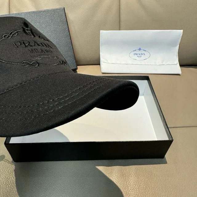 Prada Black Tonal Embroidered Logo Baseball Cap 5