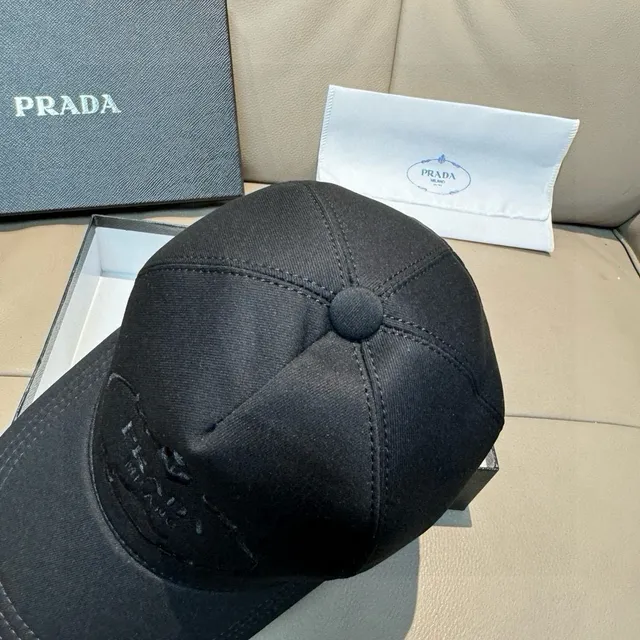 Prada Black Tonal Embroidered Logo Baseball Cap 6