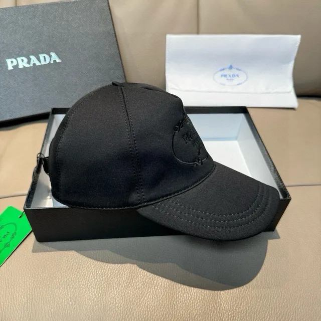 Prada Black Tonal Embroidered Logo Baseball Cap 7