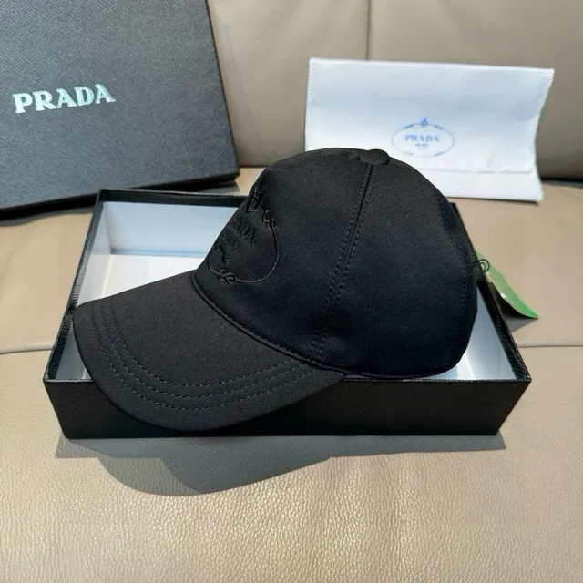 Prada Black Tonal Embroidered Logo Baseball Cap 8