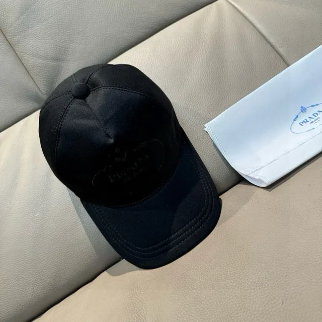 Prada Black Tonal Embroidered Logo Baseball Cap 9