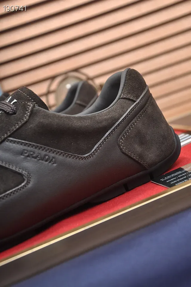 Prada Brown Black Suede-Panelled Racing-Inspired Lifestyle Sneakers 3
