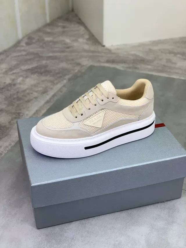 Prada Cloudbust Beige Mesh and Suede Lifestyle Sneakers 5