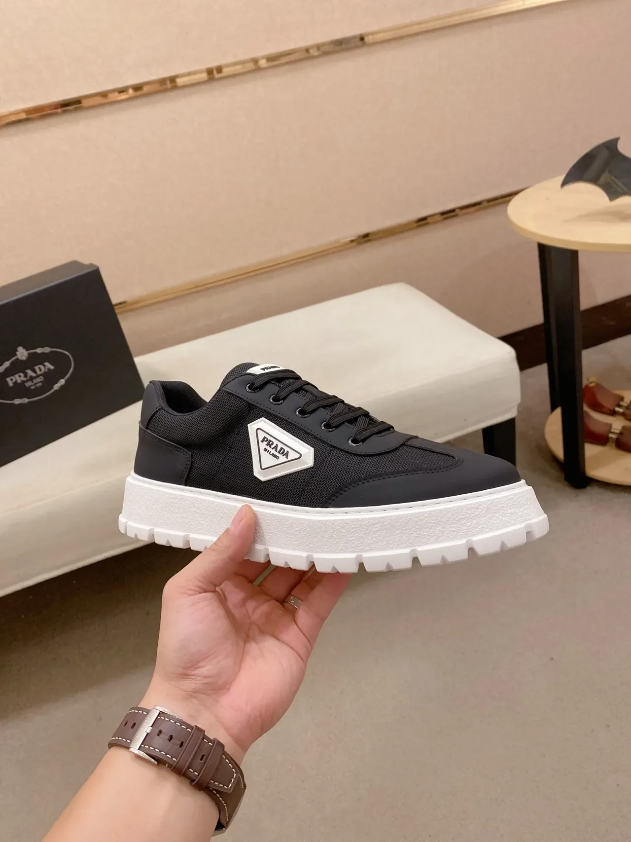 Prada Cloudbust Black and White Chunky Sneakers 5