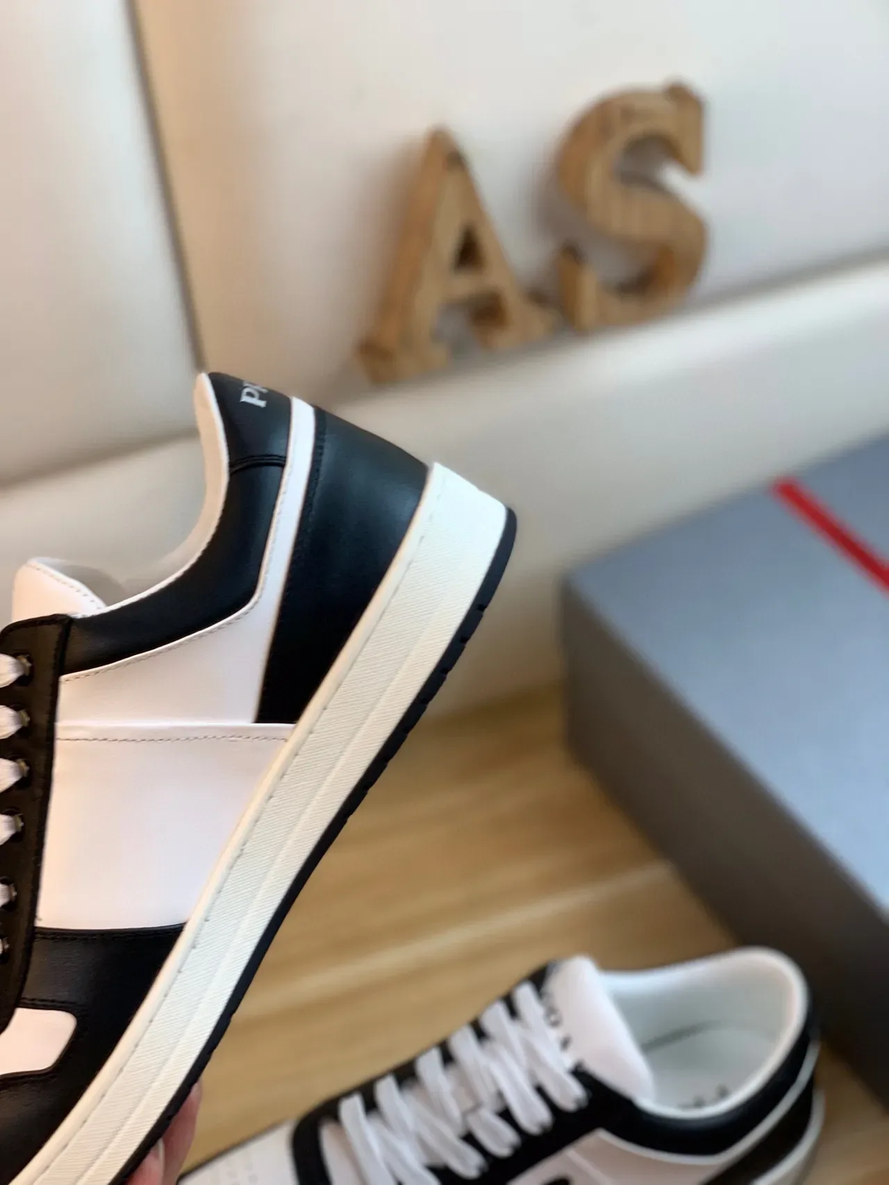 Prada Cloudbust Black and White Leather Lifestyle Sneakers 4