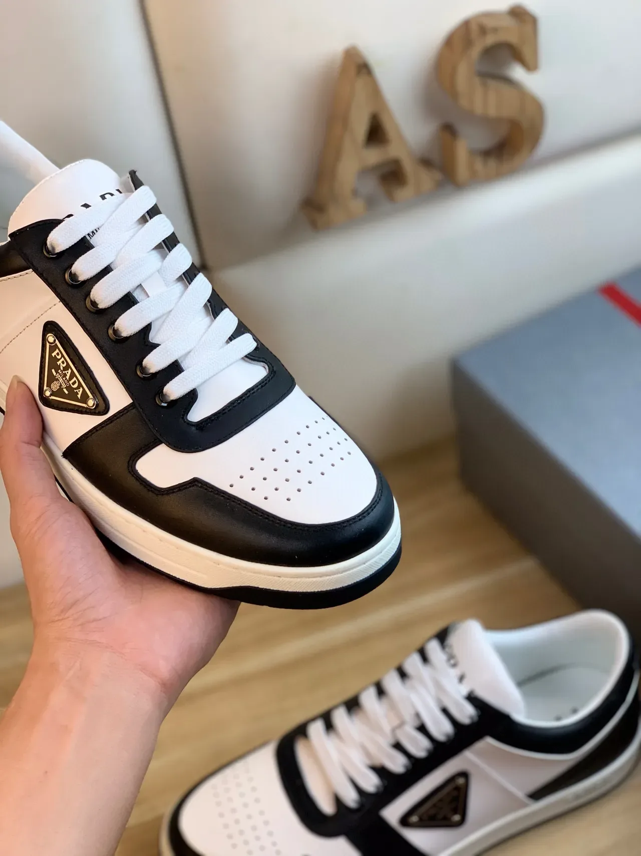 Prada Cloudbust Black and White Leather Lifestyle Sneakers 5