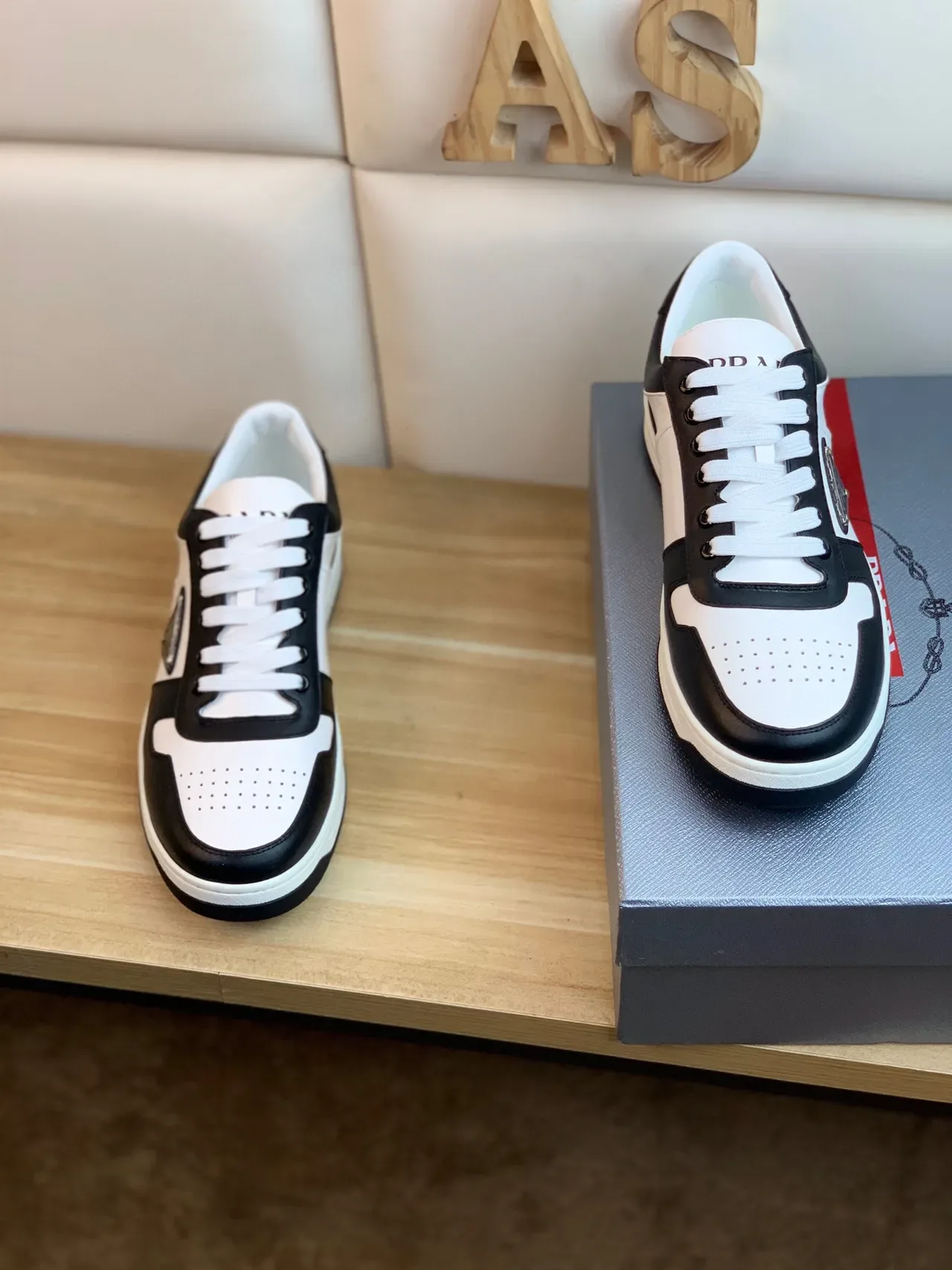 Prada Cloudbust Black and White Leather Lifestyle Sneakers 6