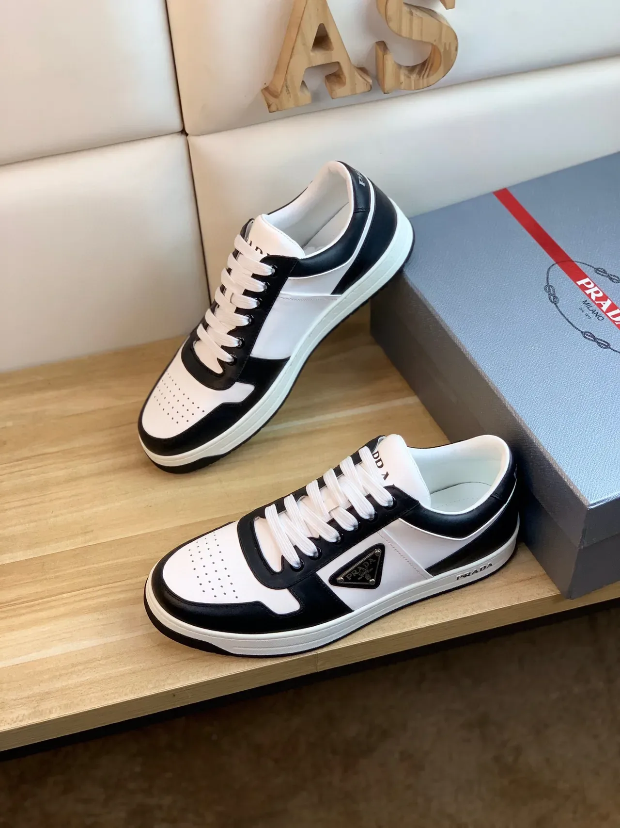 Prada Cloudbust Black and White Leather Lifestyle Sneakers 7