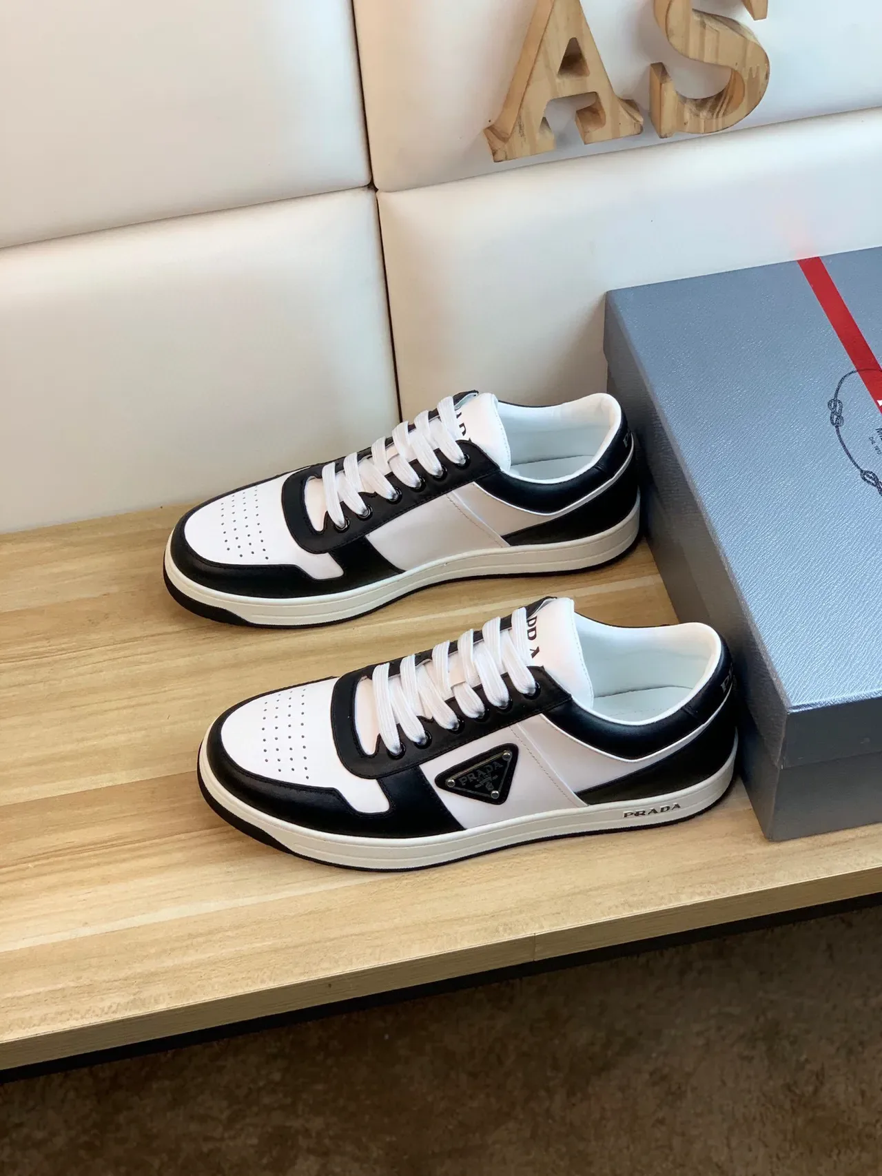 Prada Cloudbust Black and White Leather Lifestyle Sneakers 8