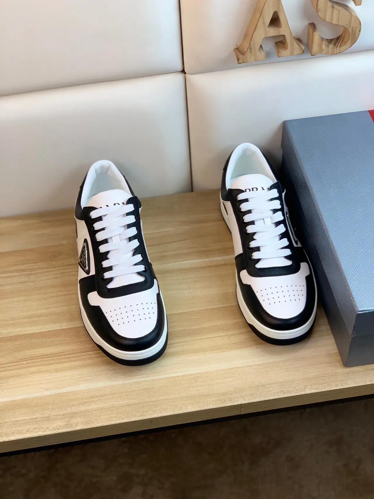 Prada Cloudbust Black and White Leather Lifestyle Sneakers 9