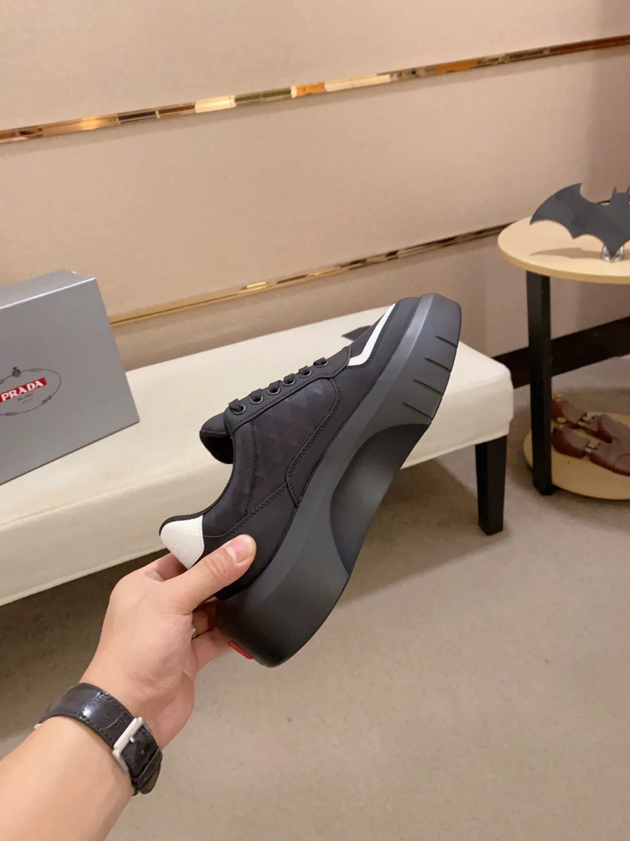 Prada Cloudbust Black and White Lifestyle Sneakers 5