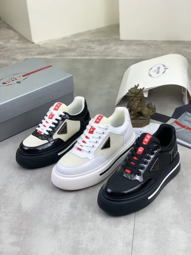 Prada Cloudbust Black and White Platform Chunky Sneakers 2