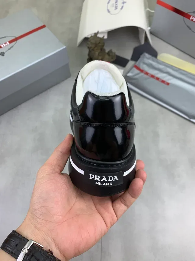 Prada Cloudbust Black and White Platform Chunky Sneakers 4