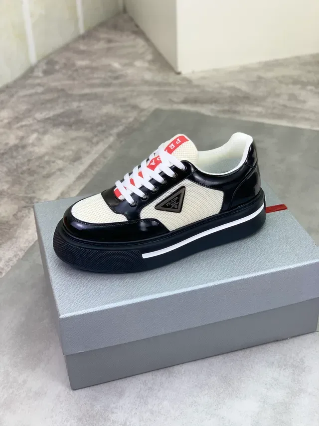 Prada Cloudbust Black and White Platform Chunky Sneakers 5