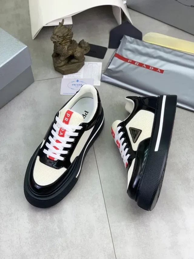 Prada Cloudbust Black and White Platform Chunky Sneakers 6