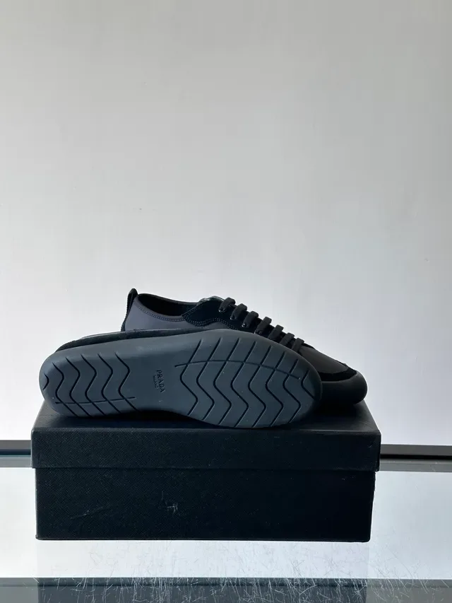 Prada Cloudbust Black Gray Mixed-Material Upper Suede And Textile Paneling Lifestyle Sneakers 2
