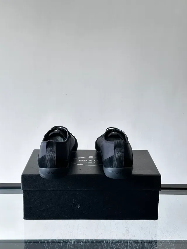Prada Cloudbust Black Gray Mixed-Material Upper Suede And Textile Paneling Lifestyle Sneakers 3