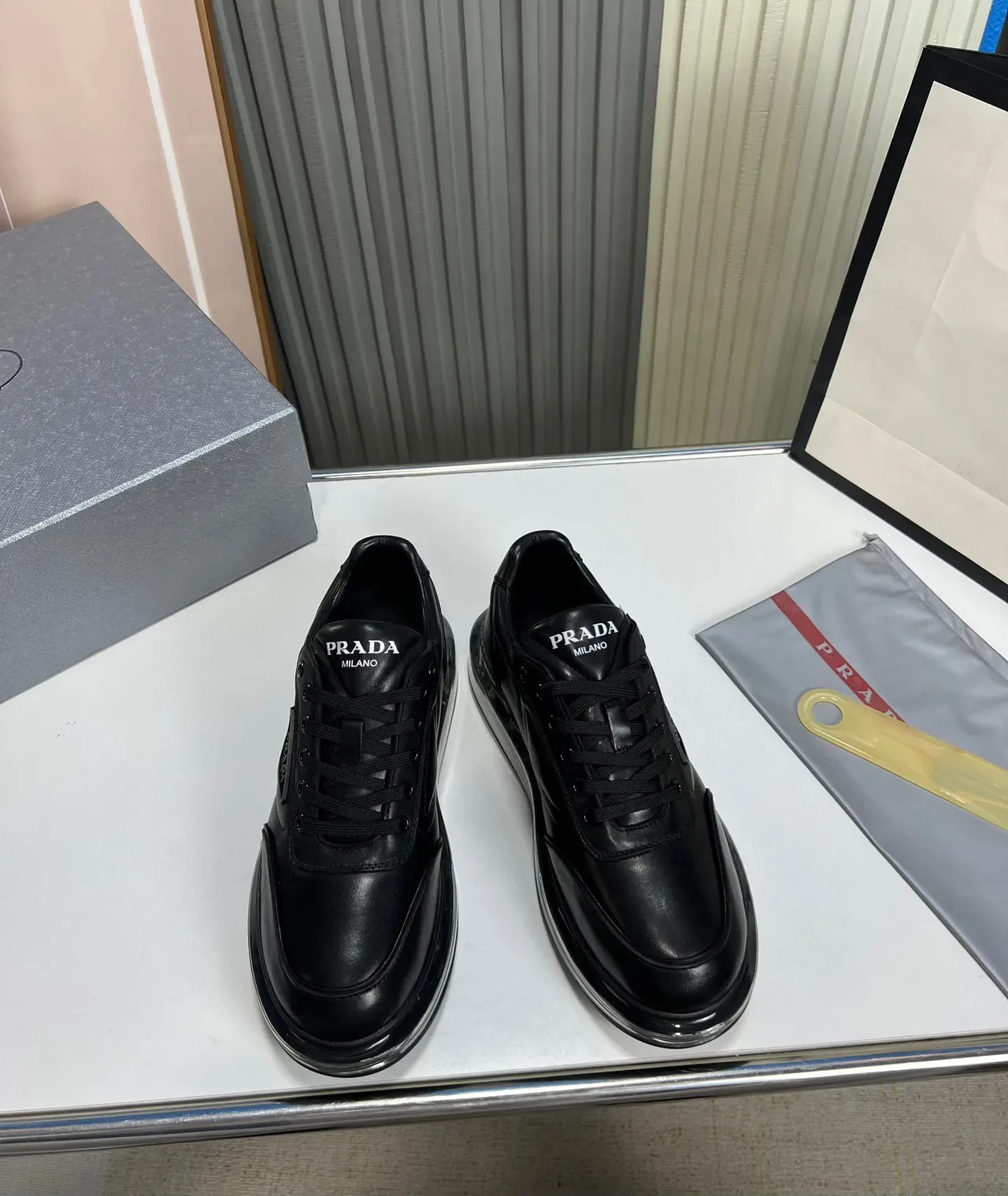 Prada Cloudbust Black Leather Lifestyle Sneakers 9