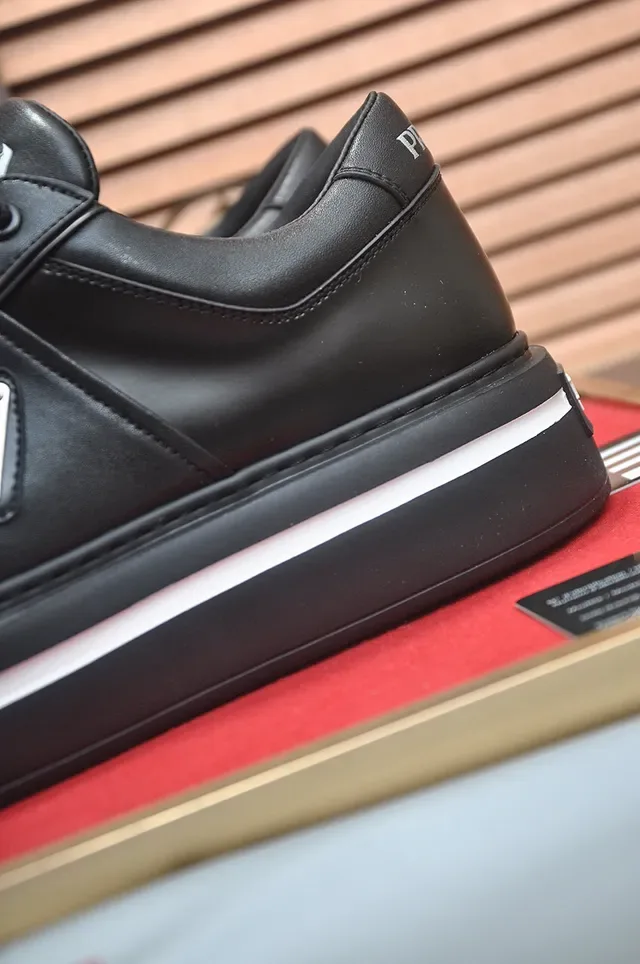 Prada Cloudbust Black Leather Platform Lifestyle Sneakers 3