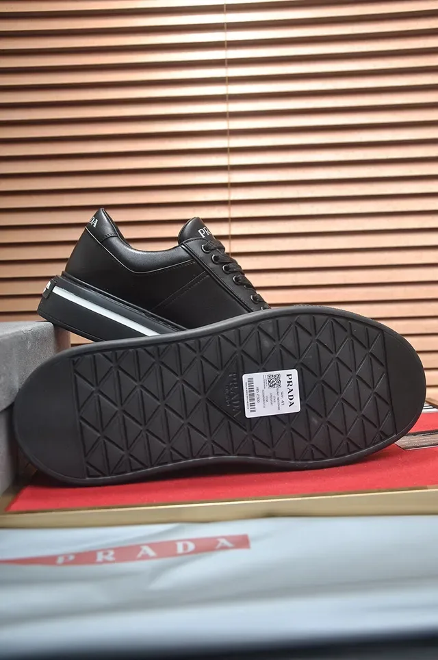 Prada Cloudbust Black Leather Platform Lifestyle Sneakers 5